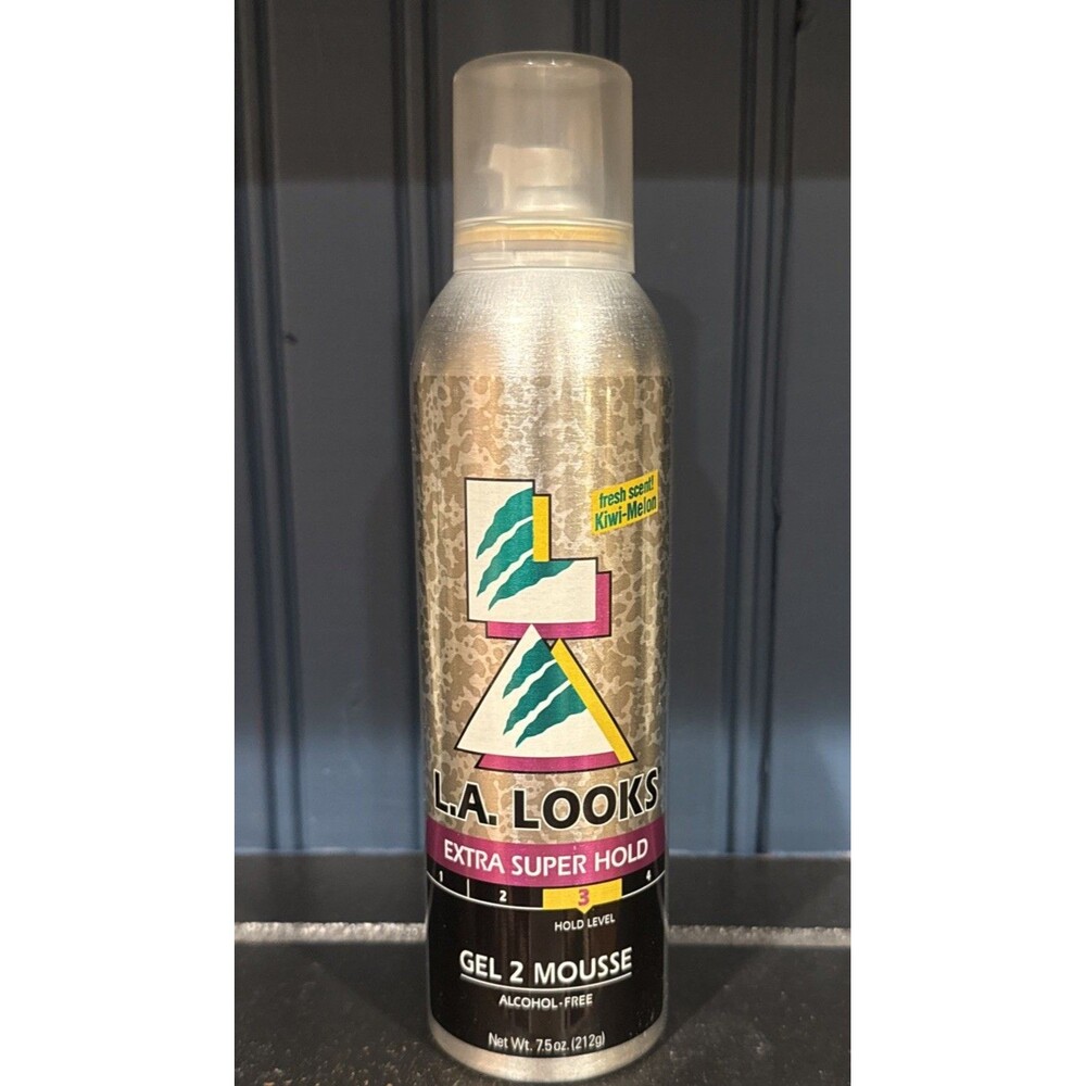 NEW! Vintage L.A. Looks Styling Mousse Extra Super Hold GEL 2 MOUSSE 7.5 Oz Kiwi